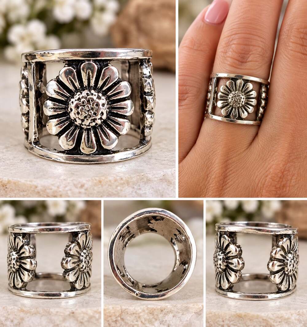 Paparazzi Roadside Daisies Silver Ring